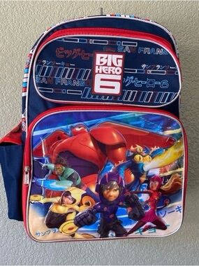 Kids Backpack - Navy Blue & Red